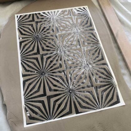 Clay pattern transfer print