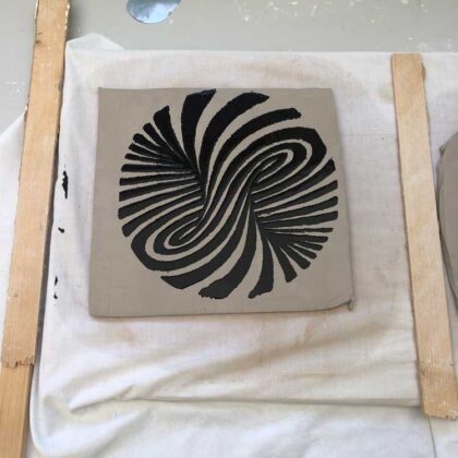 Silk Screen Print Pottery