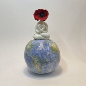 Poppy Love On World - Ceramic Sculpture