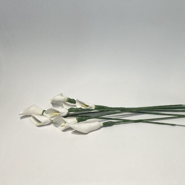 8 Ceramic Calla Lily Flowers On Stems
