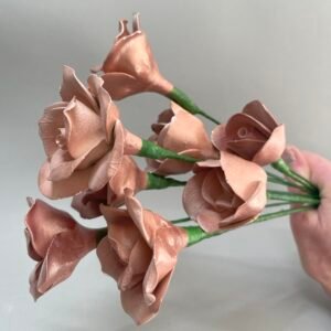 Rose Gold Colour Ceramic Roses
