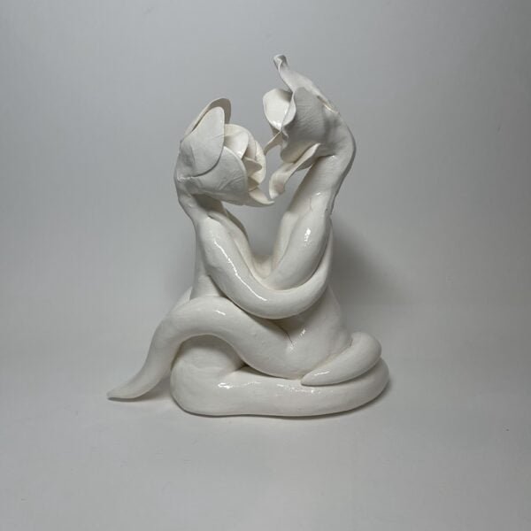 Blooming Love -Handmade Ceramic Couple Sculpture
