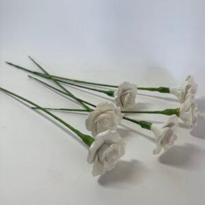 6 Bone China Roses on Stems