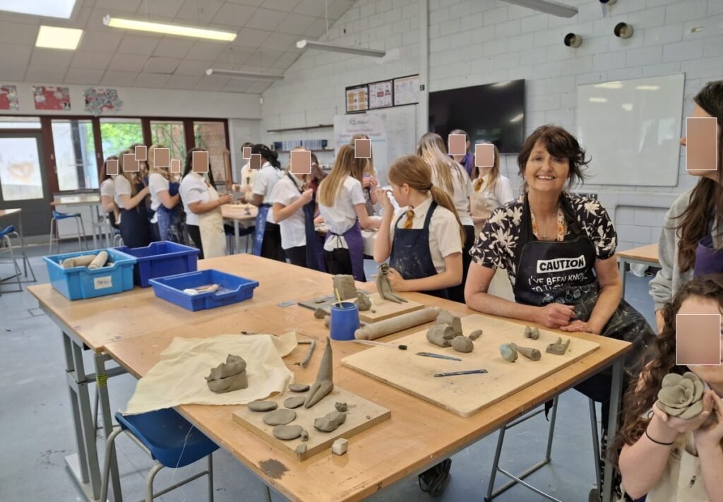 Carolyn at Neale Wade Academy Ceramic Workshop
