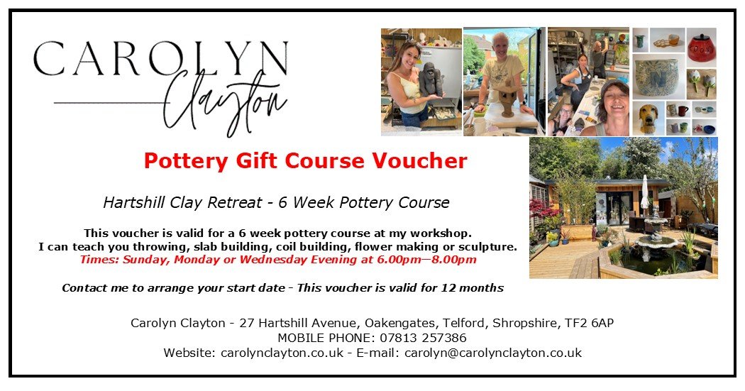 6 week pottery course voucher
